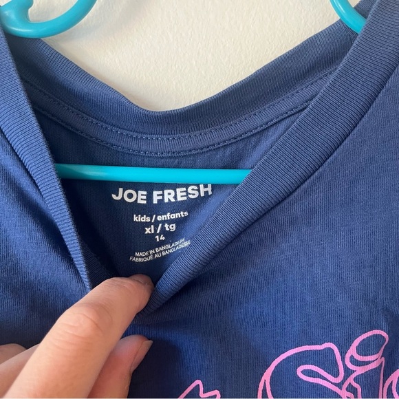 🌼 5/$25 Joe Fresh Kids XL 14 Long Sleeve Tee Best Sis Graphic Shirt Navy Blue - Picture 5 of 8
